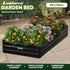 Garden Bed 210 x 90 x 30cm Galvanized Steel - Black