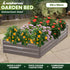 Garden Bed 210 x 90 x 30cm Galvanized Steel - Grey