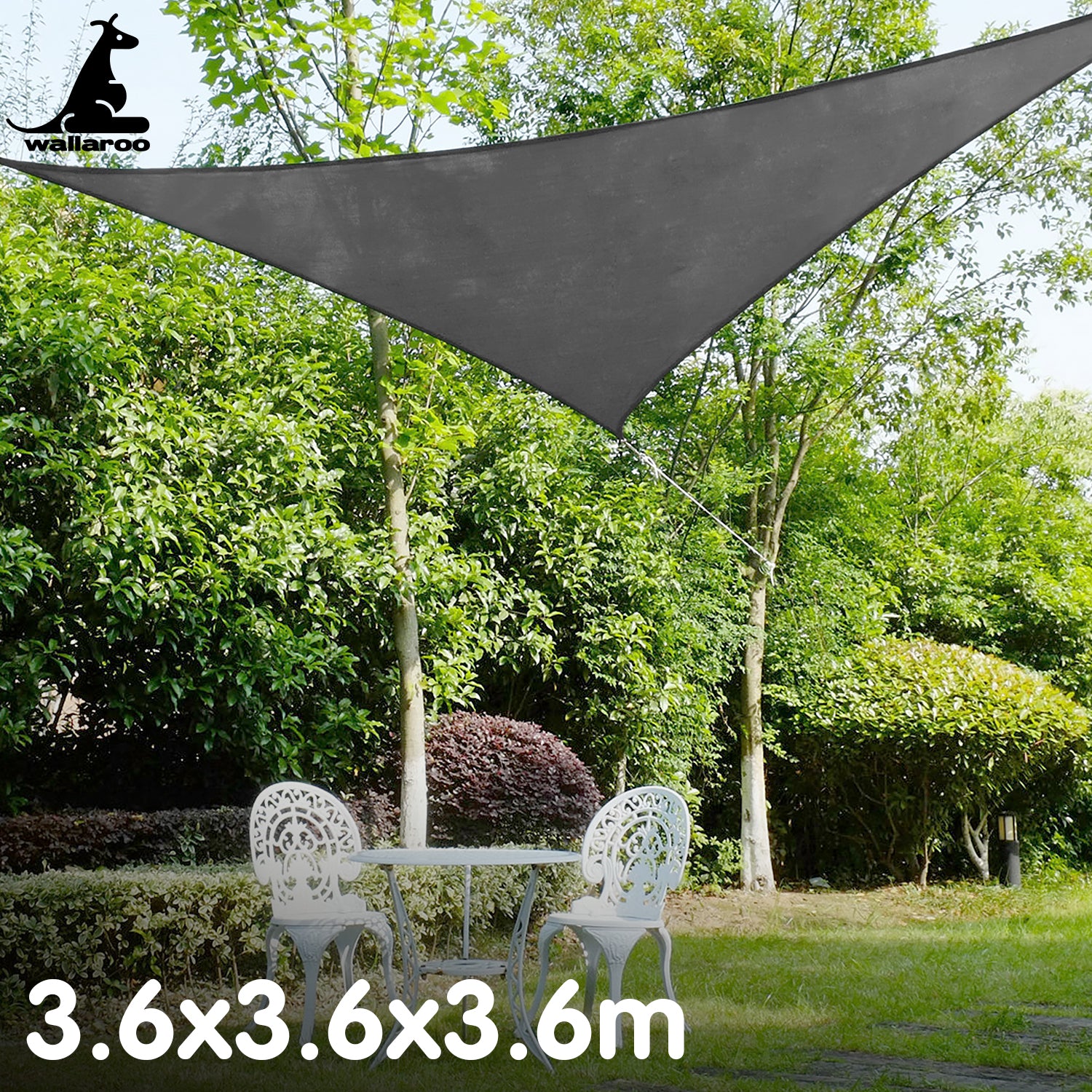 Triangle Shade Sail 3.6 x 3.6 x 3.6M - Grey