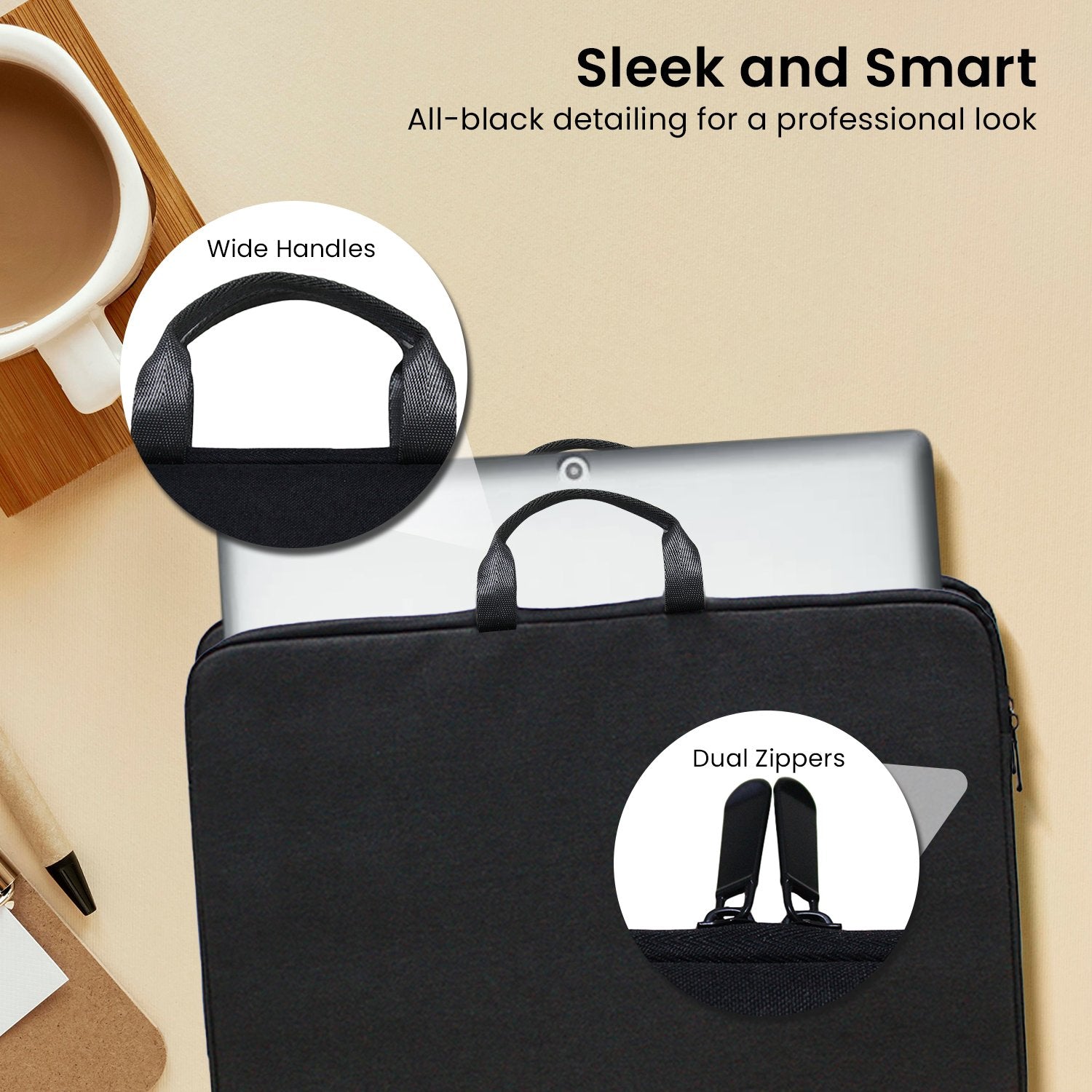 Klika Water-Resistant Laptop Sleeve Bag for 13.3â€ Laptops
