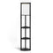 Wood Etagere Floor Lamp in Tripod Shape 3 Wooden Shelves