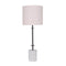 Sarantino Concrete & Metal Table Lamp with Off-White Linen Shade