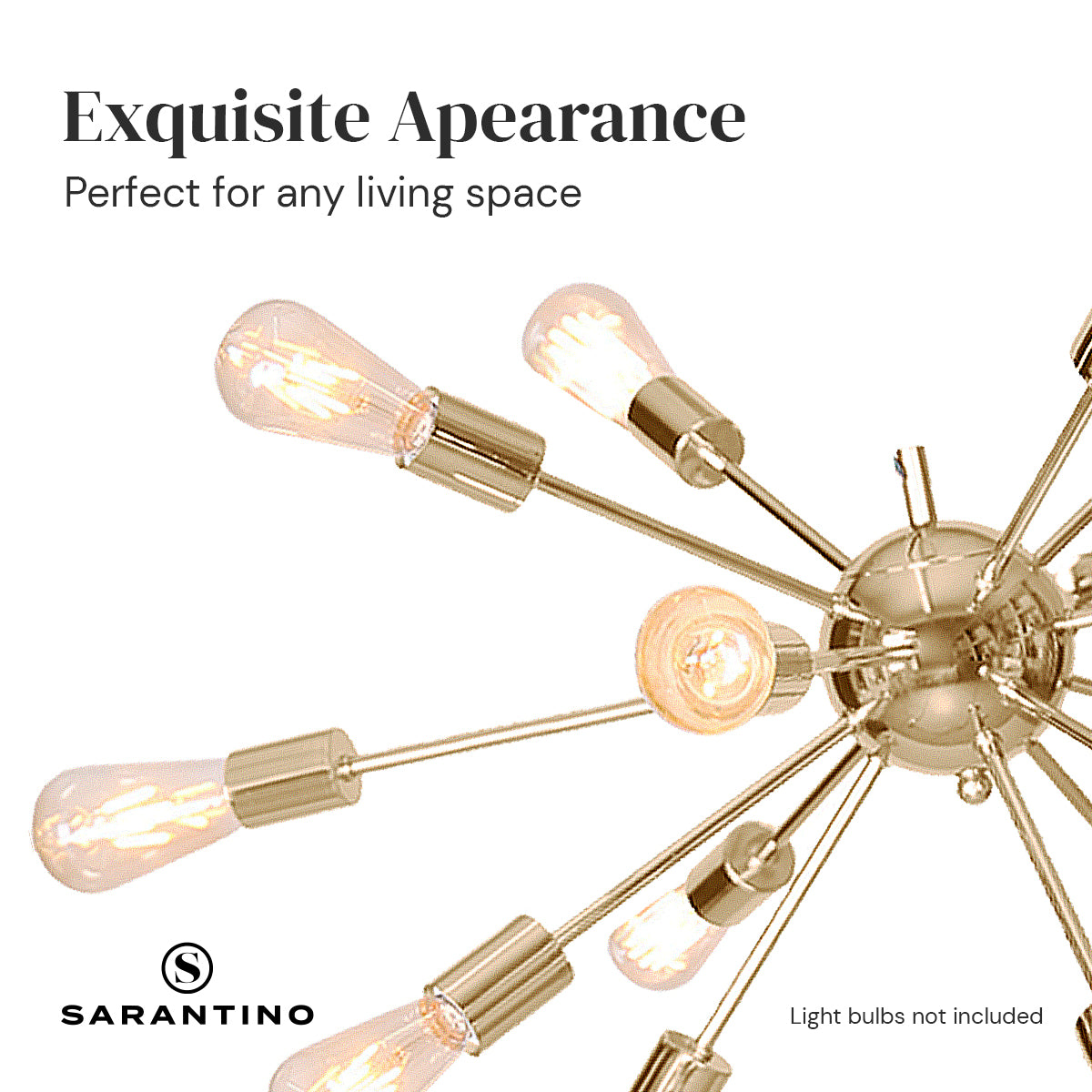 15-Light Sputnik Chandelier in Brass Finish
