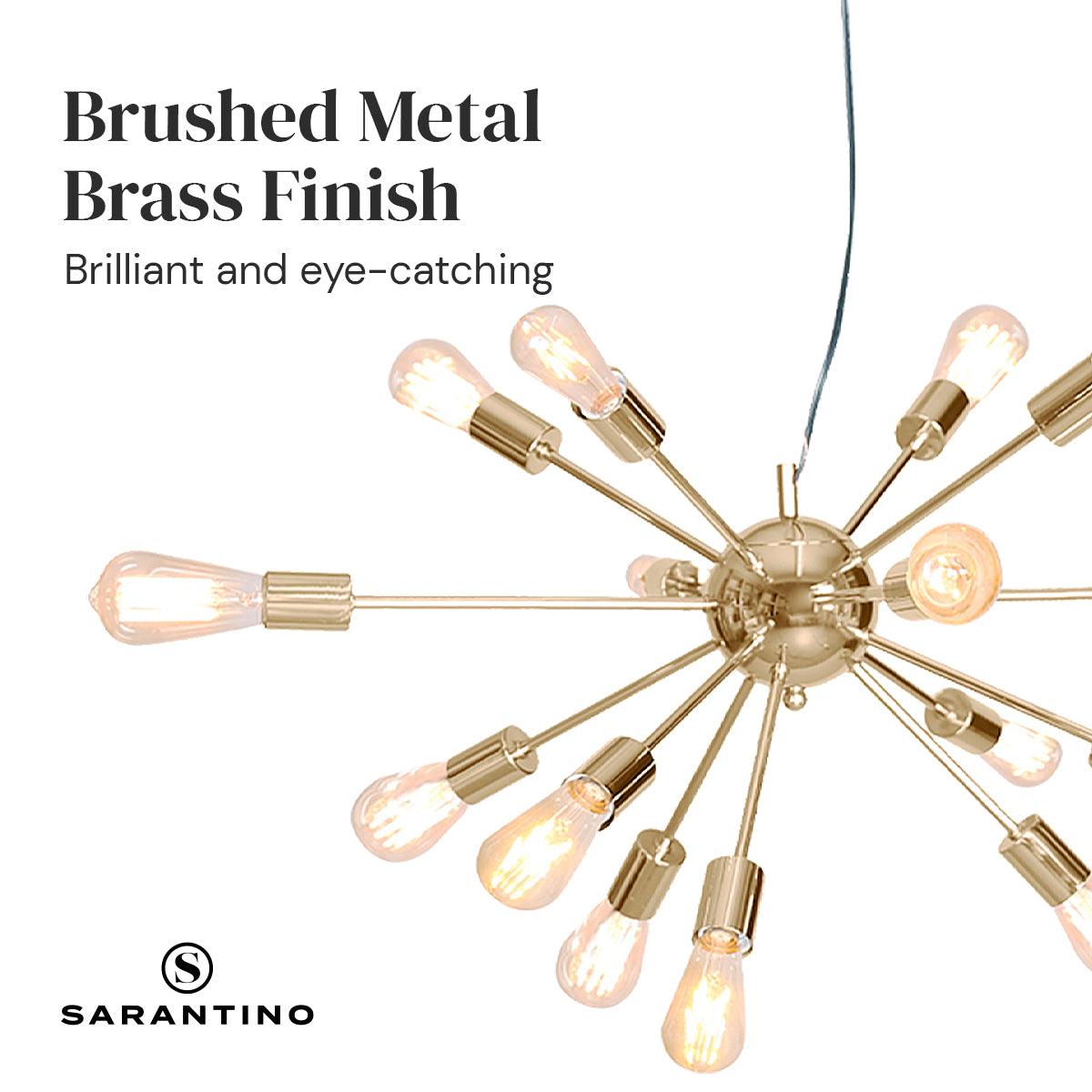 15-Light Sputnik Chandelier in Brass Finish
