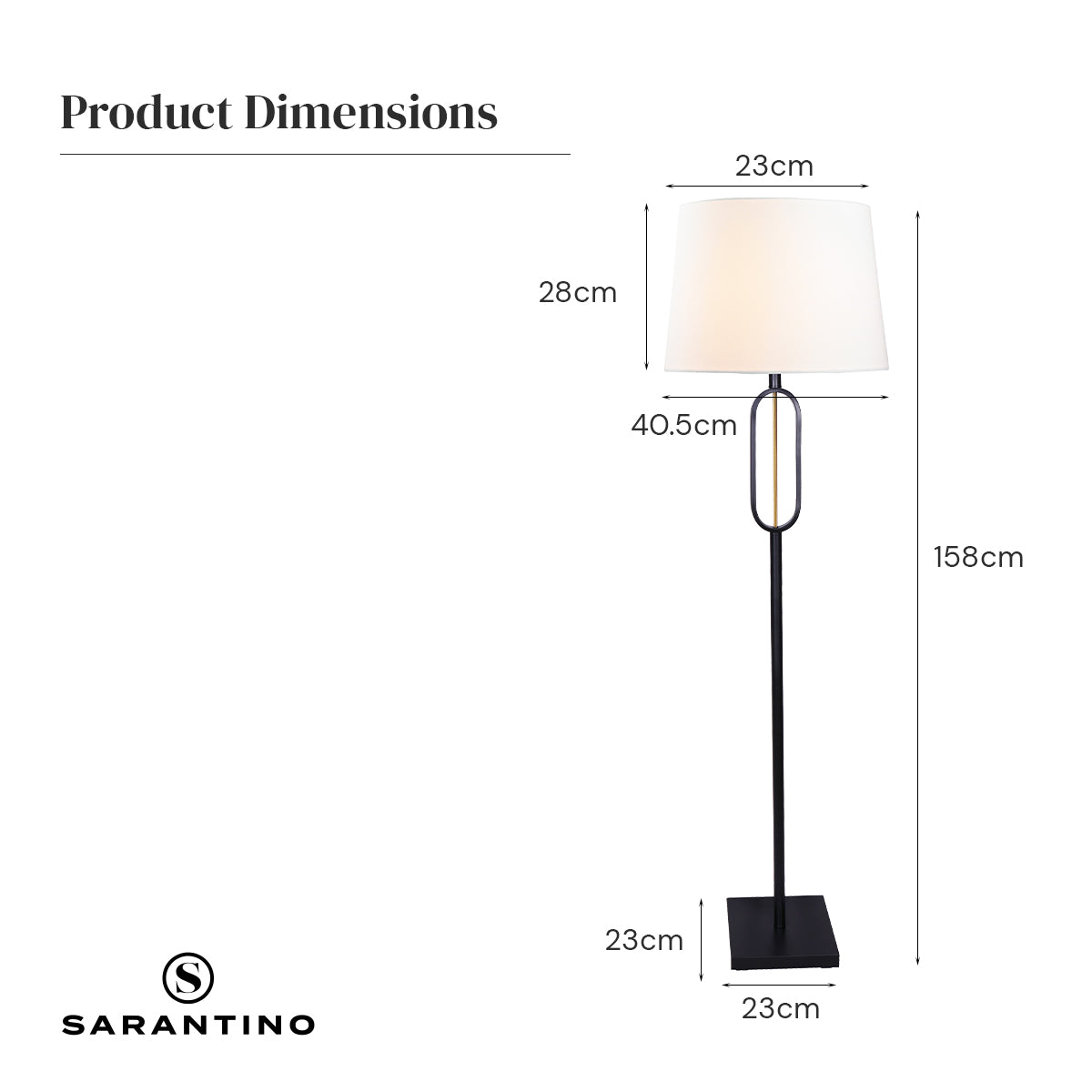 Sarantino Classic Floor Lamp with Empire Shade