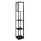 Sarantino Etagere Floor Lamp Shelves in Black Frame Fabric Shade