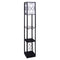 Sarantino Metal Etagere Floor Lamp with Wine Holder Shelf