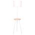 Sarantino Metal Tripod Floor Lamp Shade with Wooden Table Shelf