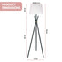 Sarantino Tripod Floor Lamp in Metal and Antique Brass