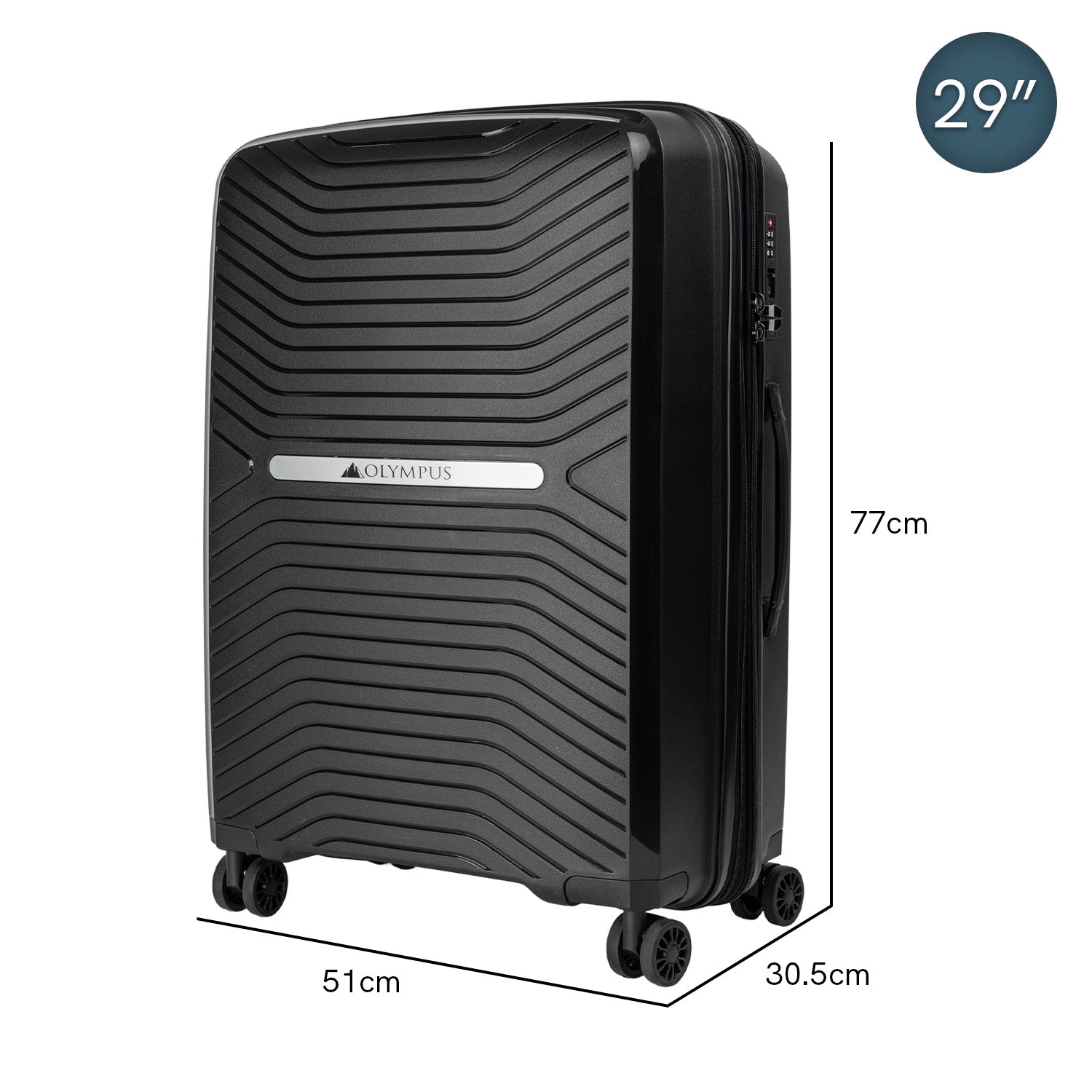 Olympus  Astra 29in Lightweight Hard Shell Suitcase - Obsidian Black