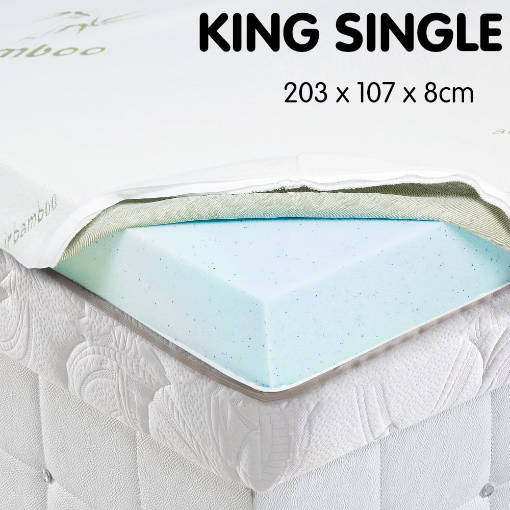 Cool Gel Memory Foam Mattress Topper - King Single
