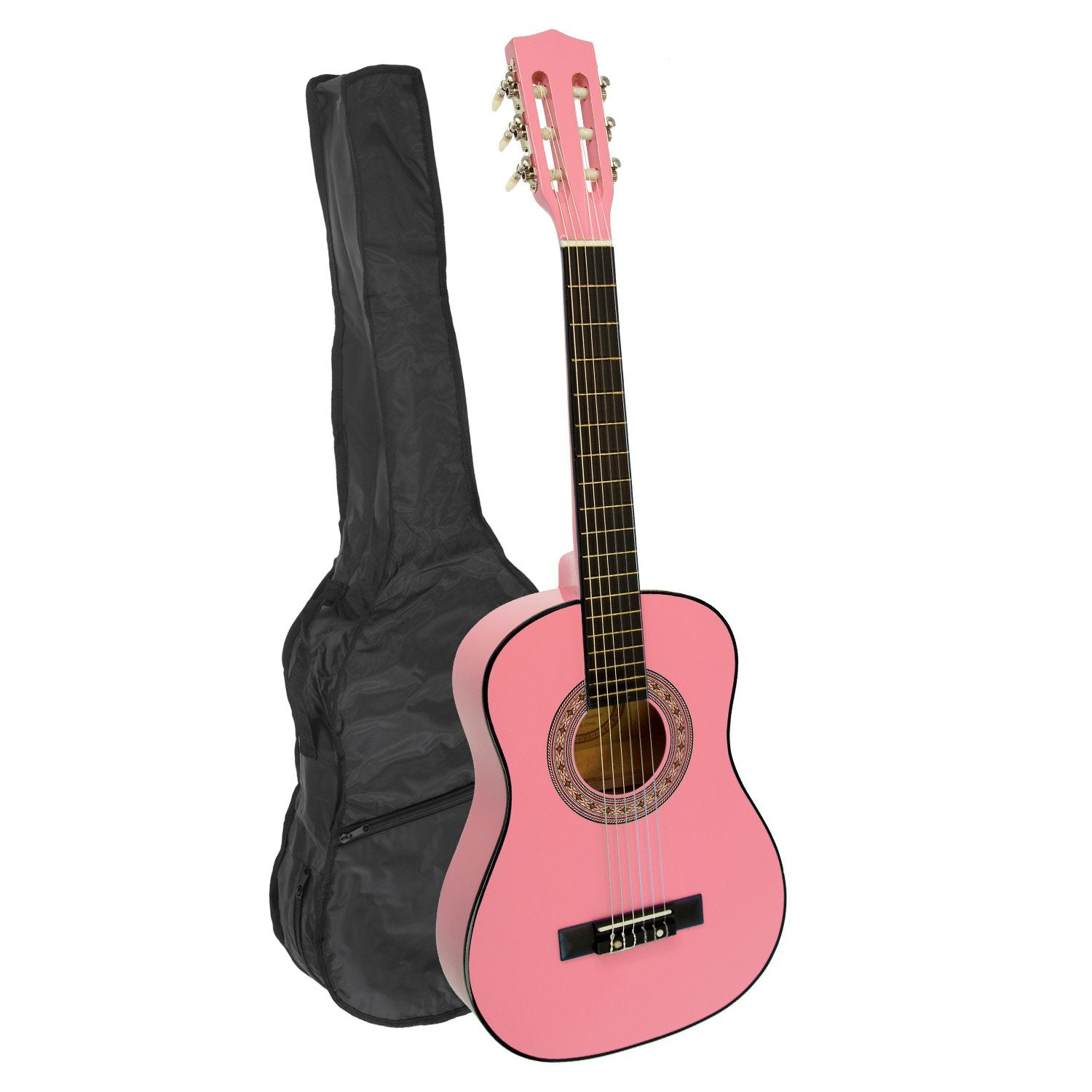 34in Acoustic Wooden Childrens Guitar - Pink