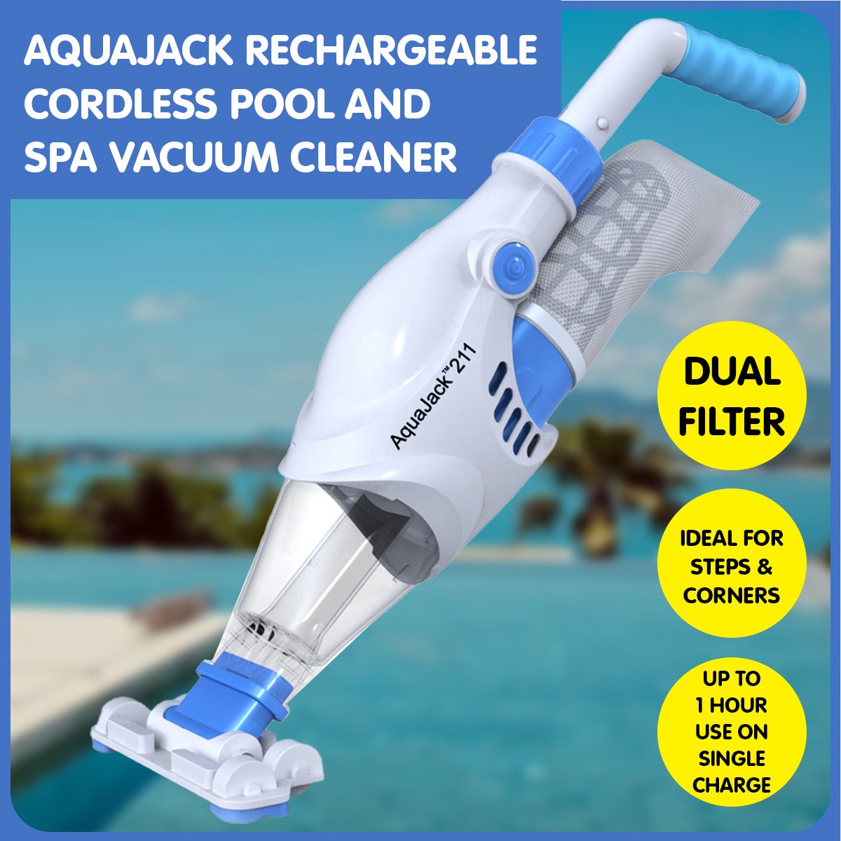 211 Cordless Rechargeable Spa and Pool Vacuum Cleaner