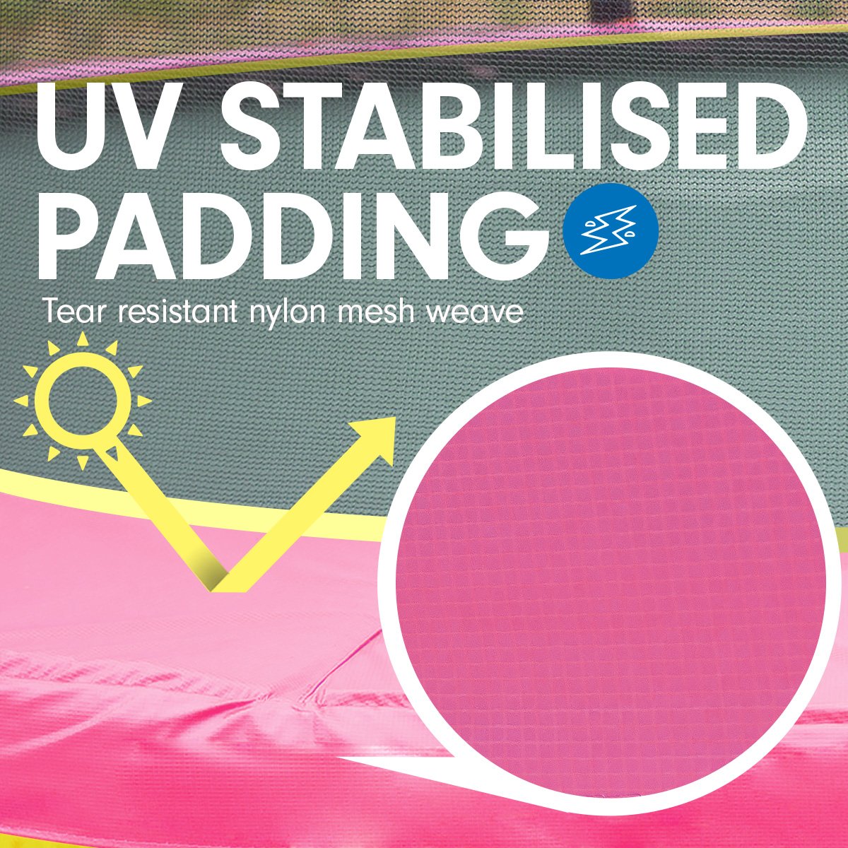 4.5ft Trampoline Round Free Safety Net Spring Pad Cover Mat Yellow Pink