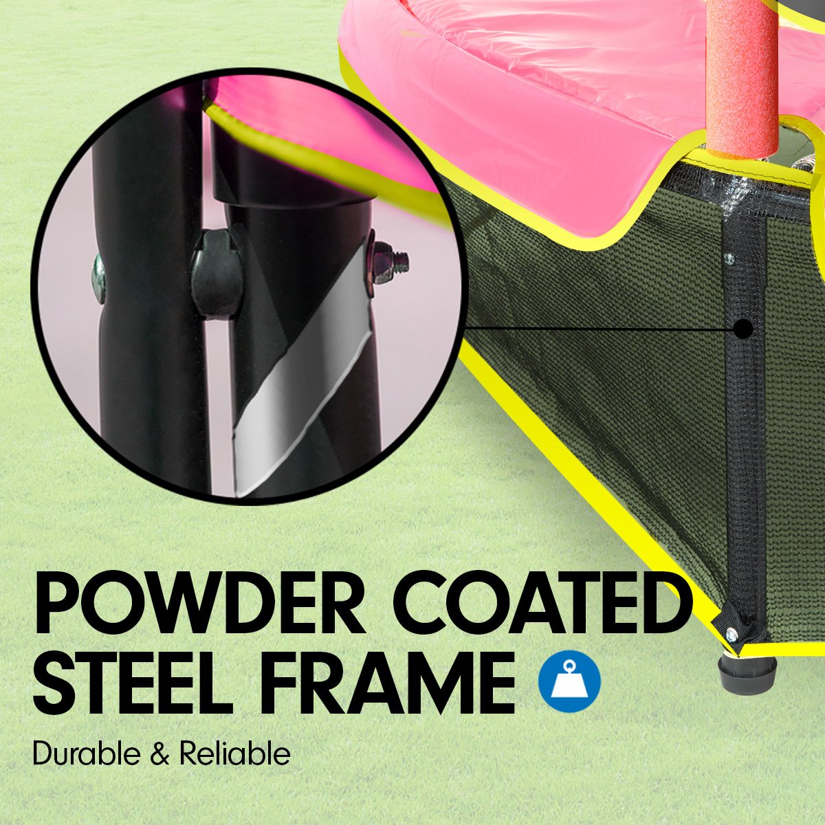 4.5ft Trampoline Round Free Safety Net Spring Pad Cover Mat Yellow Pink