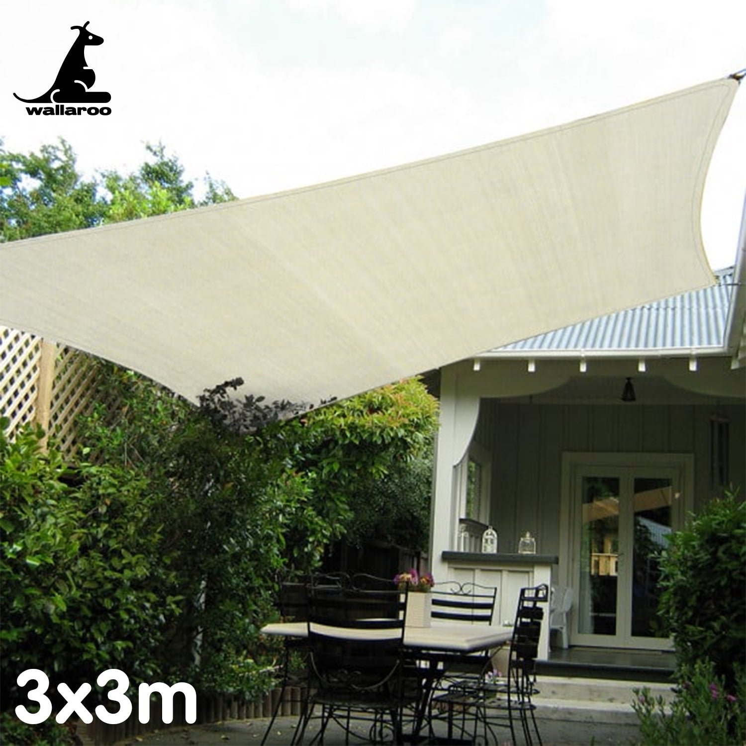 UV-Stabilised Waterproof Shade Sail 3x3M