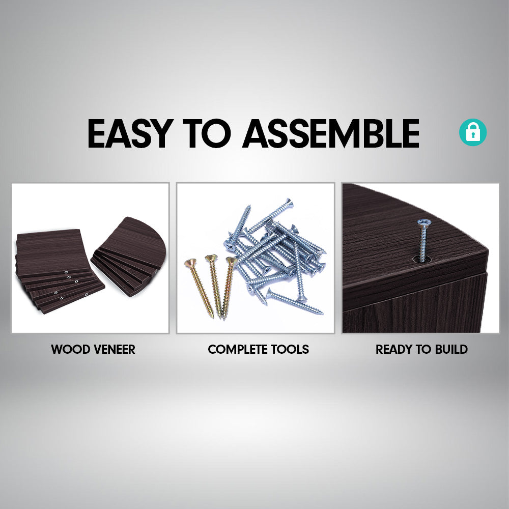 5 Tier Corner Wall Shelf Display Shelves Dvd Book Storage Rack Floating Mounted - Dark Brown