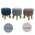 Kids Hand Knitted Cotton Braided Foot Rest Sitting Stool Ottoman Light Grey