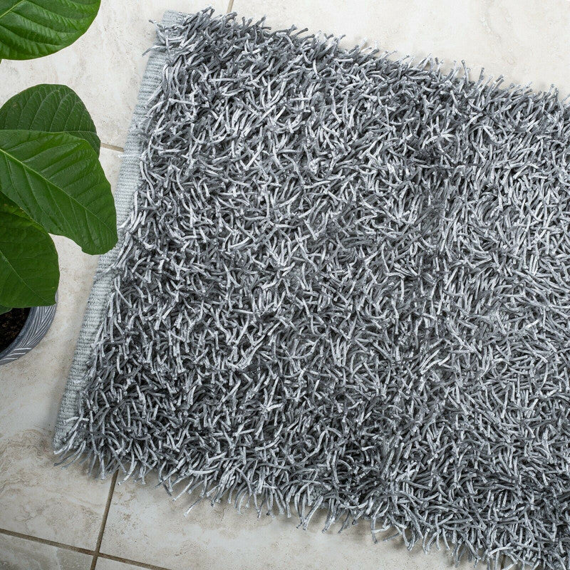 Luxury High Pile Soft Non Slip Bathmat 50 x 80cm Silver