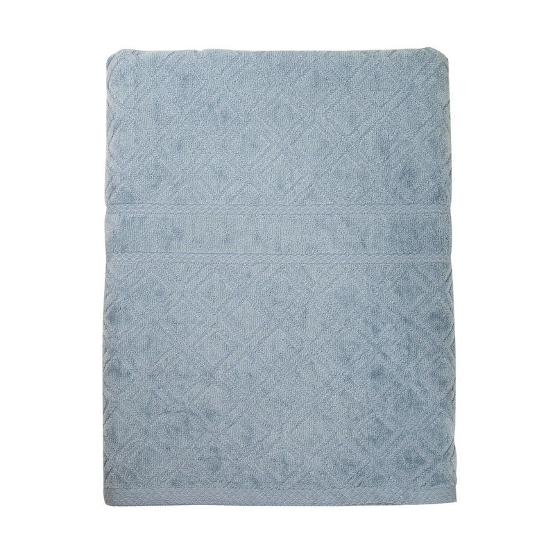 Premium Velour Diamond Design Jacquard Bath Towel Blue