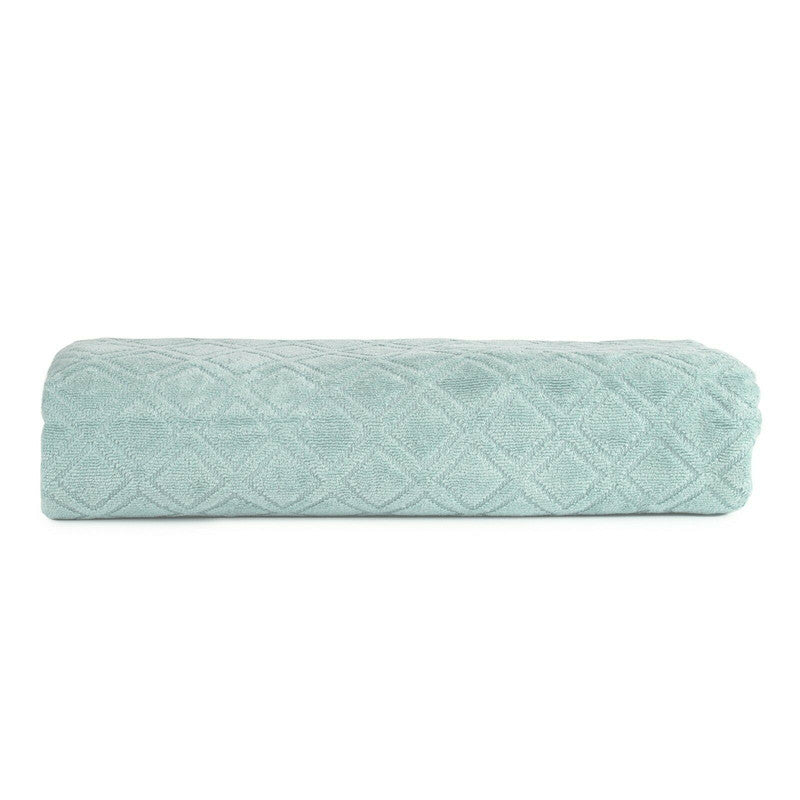 Premium Velour Diamond Design Jacquard Bath Towel Aqua