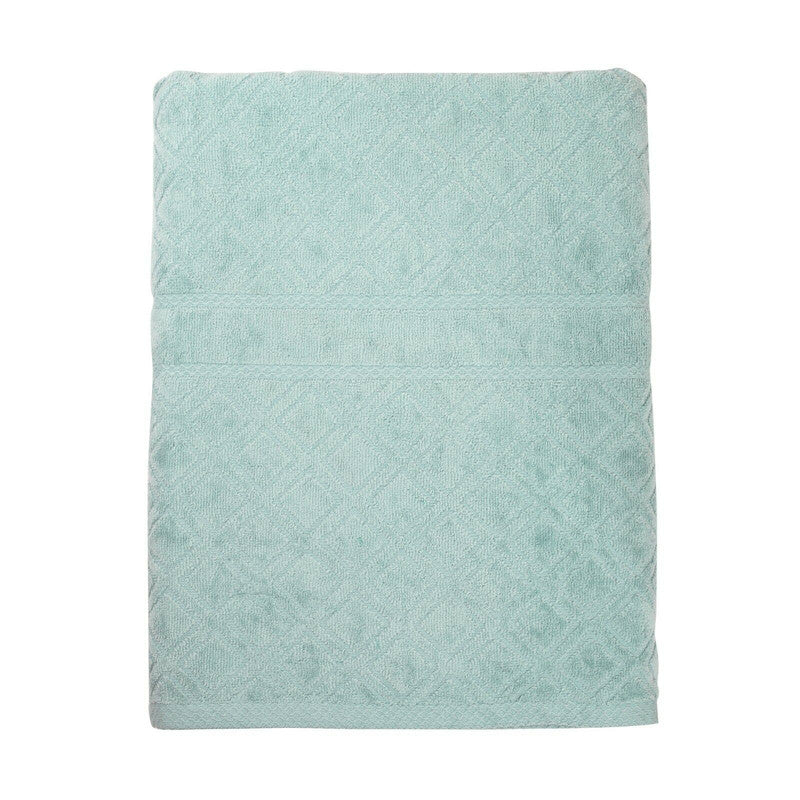 Premium Velour Diamond Design Jacquard Bath Towel Aqua