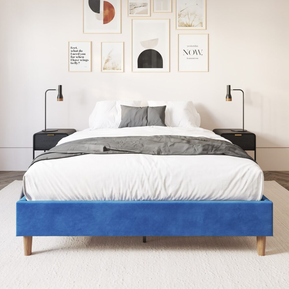 Velvet Blue Bed Frame â€“ Double