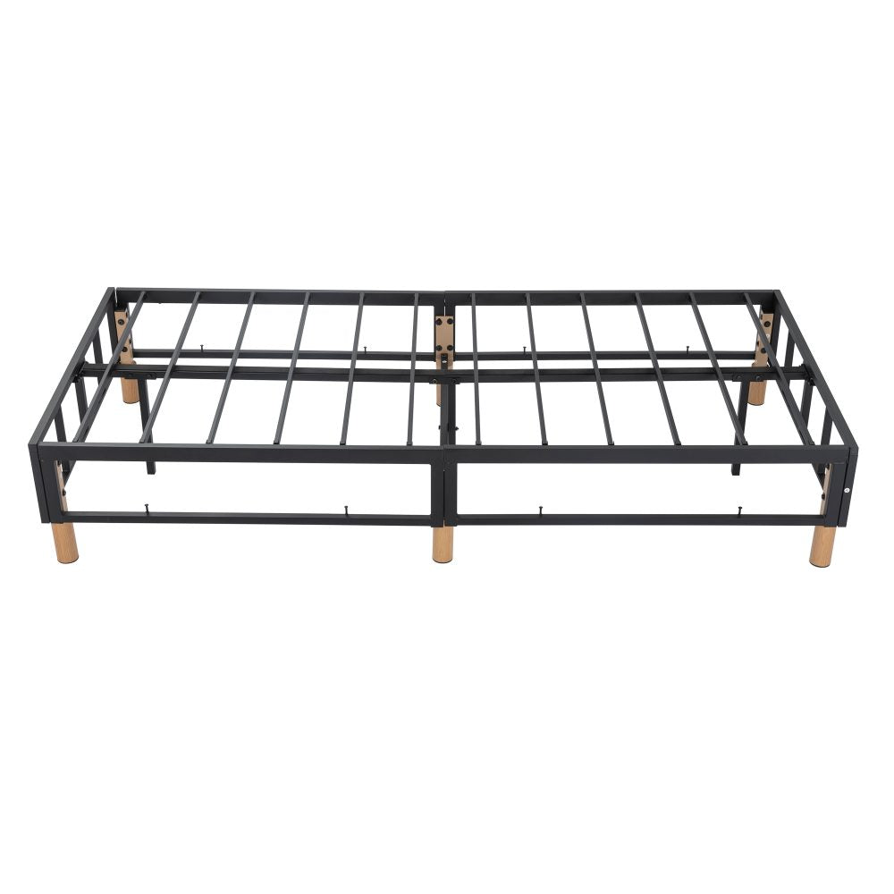 Metal Bed Frame Mattress Foundation Blue  Double