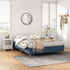 Metal Bed Frame Mattress Foundation Blue  Double