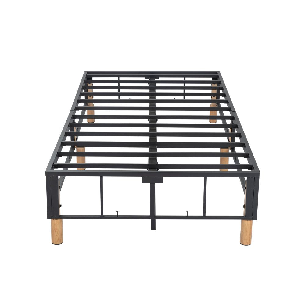 Metal Bed Frame Mattress Foundation Blue â€“ King