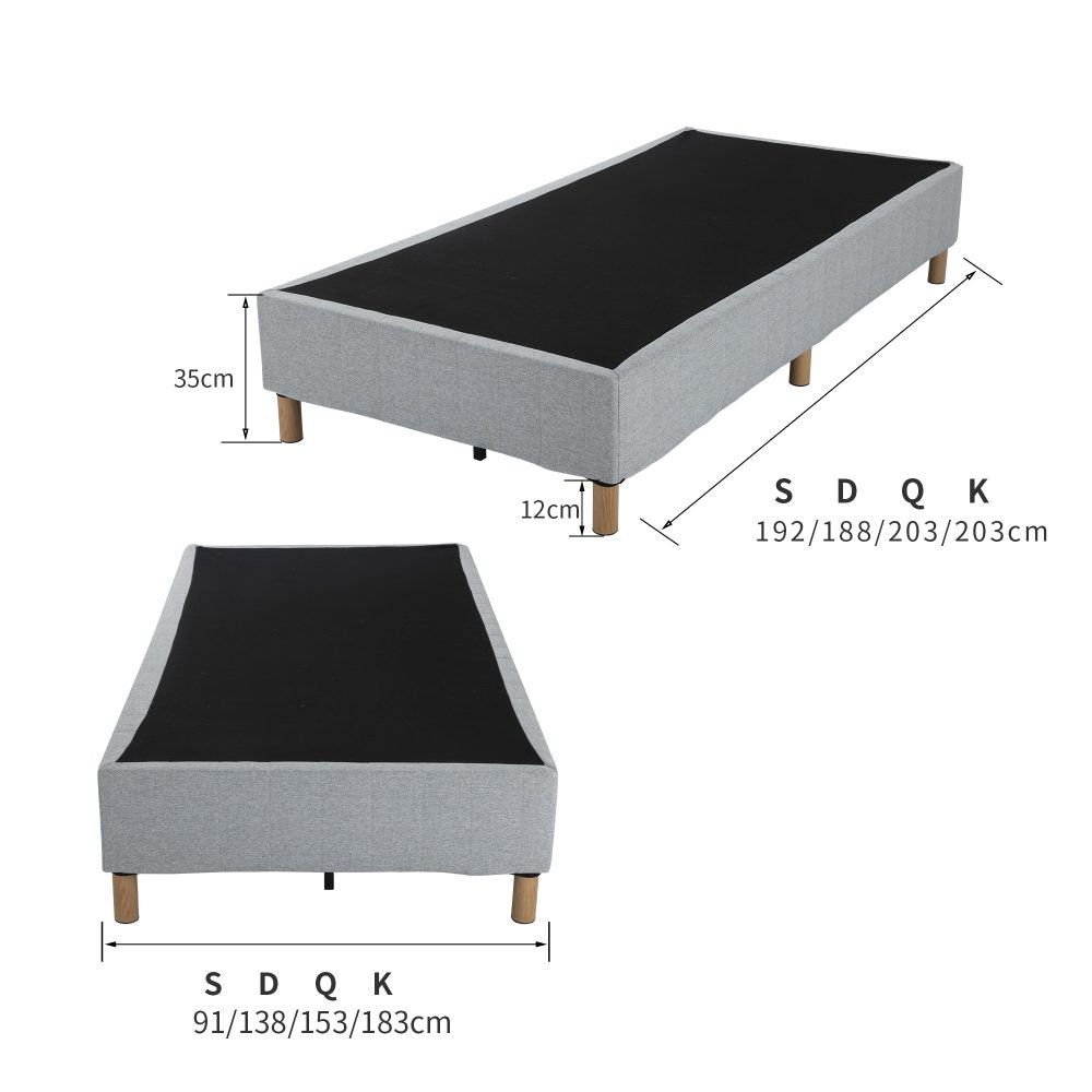 Metal Bed Frame Mattress Foundation Blue â€“ King