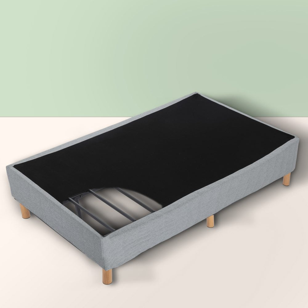 Metal Bedframe Mattress Foundation (Light Grey) â€“ Double