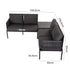 Eden 4-Seater Outdoor Lounge Set with Coffee Table in Black-Stylish Textile and Rope Design