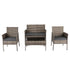 4 Seater Wicker Outdoor Lounge Set - Mixed Grey