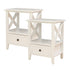 2-tier Bedside Table with Storage Drawer 2 PC - Rustic White