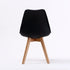 2X Retro Dining Cafe Chair Padded Seat BLACK