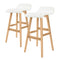 2X Wooden Bar Stool Dining Chair Leather SOPHIA 74cm WHITE