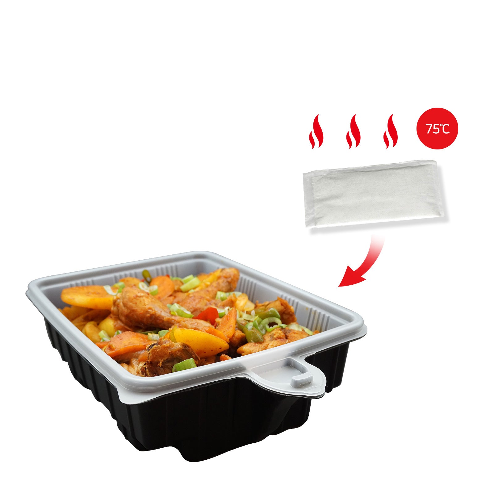 20 Pack Dalat Heating Lunch Box Container 33cm Rectangle + Heating Bag
