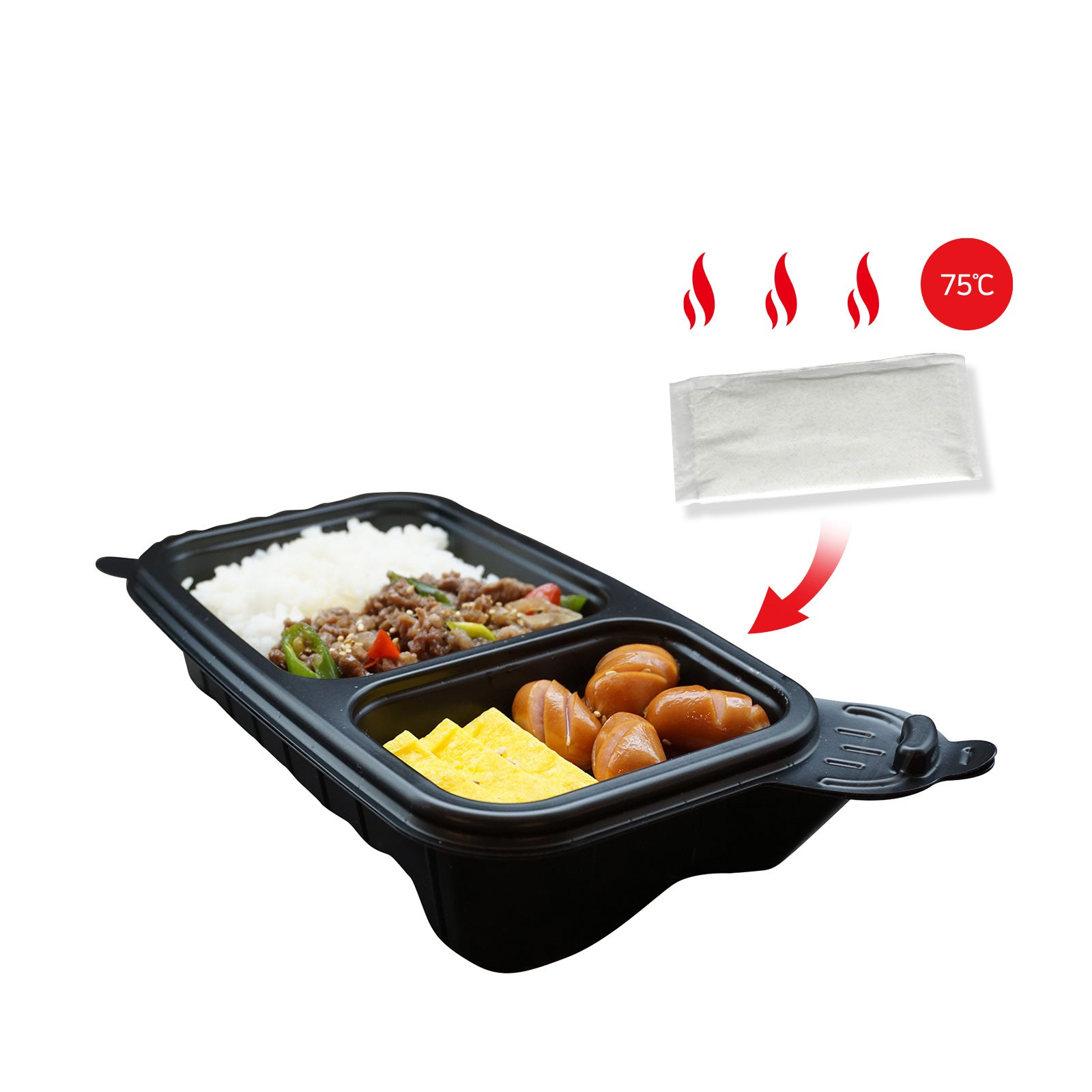 60 Pack Dalat Heating Lunch Box Container 26cm B + Heating Bag