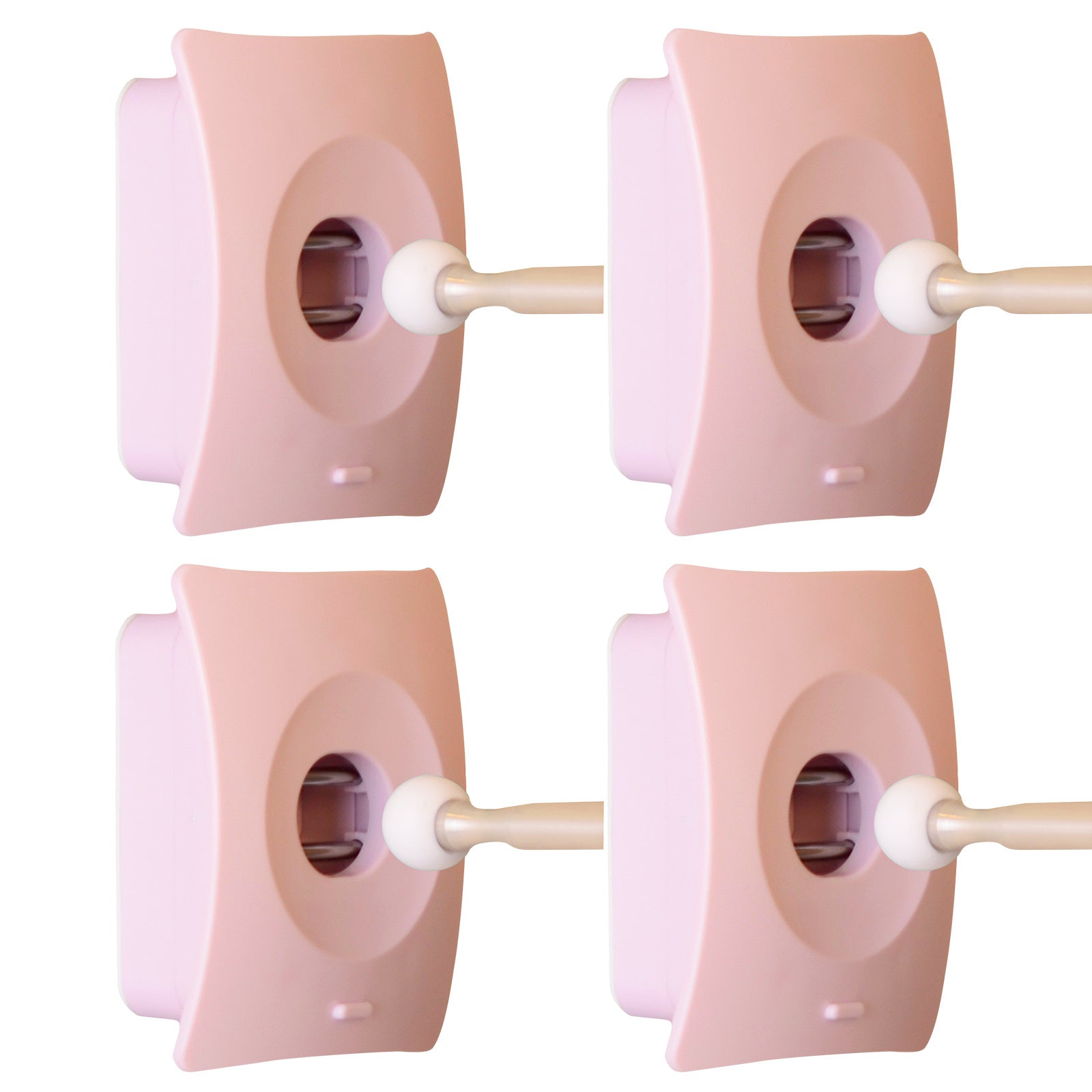 4X Door Stopper Wall Mount Door Stop Adhesive Catch Hole Advanced PINK