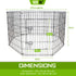 Pet Playpen Foldable Dog Cage 8 Panel 36in with Cover