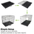 Wire Dog Cage Crate 42in with Tray + Cushion Mat + BLUE Cover Combo