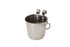 2 x 2.8L Stainless Steel Pet Parrot Feeder Bowl Water Bowls Flat Sided Bucket with Riveted Hooks