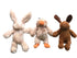 3 x Pet Puppy Dog Toy Play Animal Plush Toy Soft Squeaky 25 cm Toy