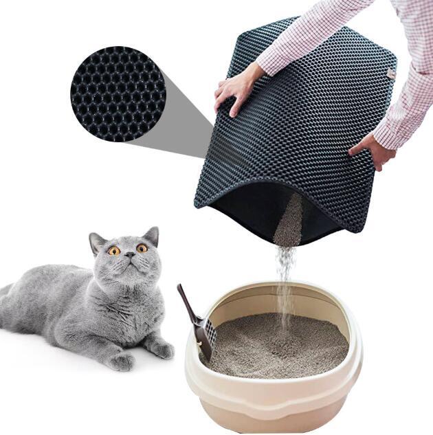 Double Layer Cat Litter Tray Trap Mat Catch Cat Litter House Box Pad Toilet Mat