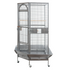 YES4PETS 161 cm XL Corner Bird Cage Pet Parrot Aviary Perch Castor Wheel Stand Black Silver
