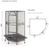 YES4PETS 161 cm XL Corner Bird Cage Pet Parrot Aviary Perch Castor Wheel Stand Black Silver
