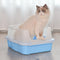 YES4PETS Large Deep Cat Kitty Litter Tray High Wall Pet Toilet Tray With Scoop Blue