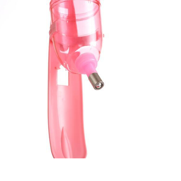 Dog Cat Guinea Pig Water Food Feeder Rabbit Bowl Dispenser Bottle-Pink