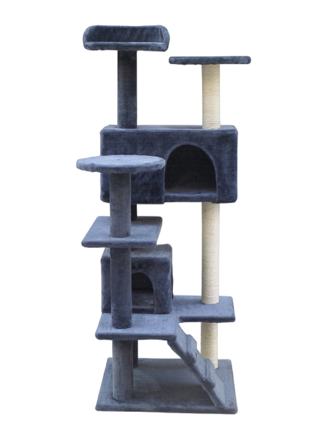 130 cm Beige Cat Scratching Post Tree Scratcher Pole-Grey